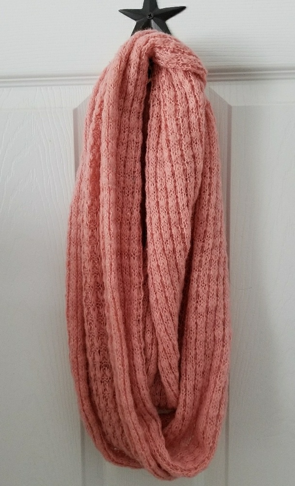 Pink Knit Infinity Scarf
